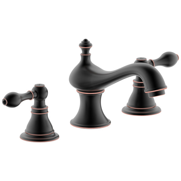 Derengge 8 Inch Widespread Bathroom Faucet With Lift Rod Drain Assembly